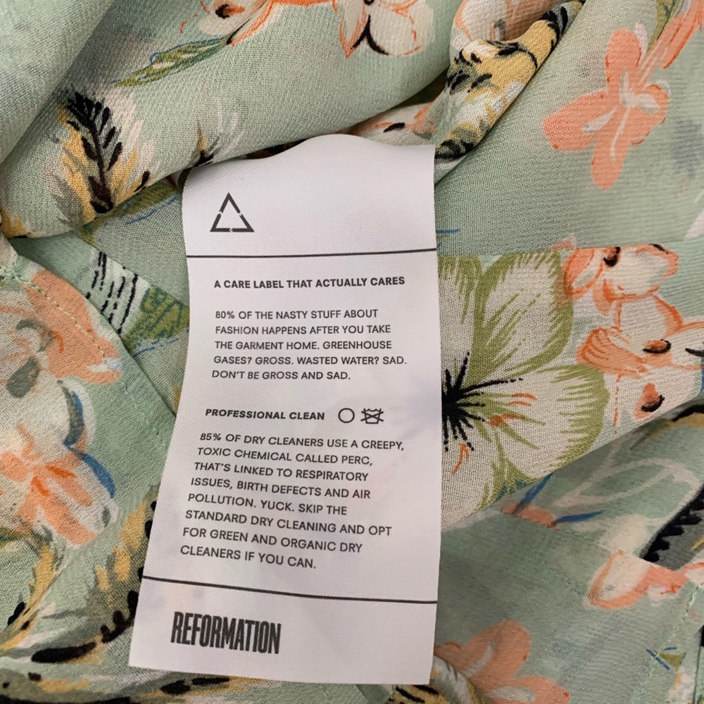 Reformation Floral Green Mini Dress - Picture 14 of 15